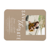 Beige Save the Date Foto Wedding Magnet (Horizontal)