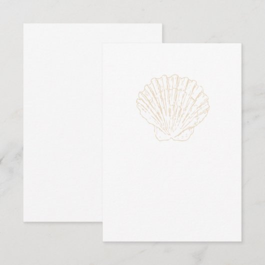 Beige Scallop Dankeskarte (Vorne/Hinten)