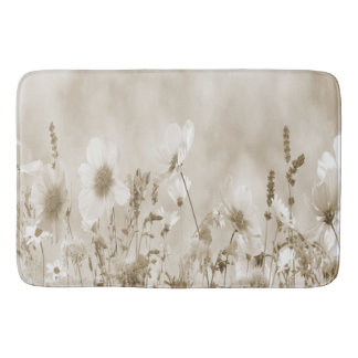 Beige Schaded Wild Blume Badematte