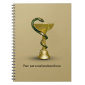 Beige Schlange Medical Bowl Hygieia Gold Caduceus Notizblock (Vorderseite)