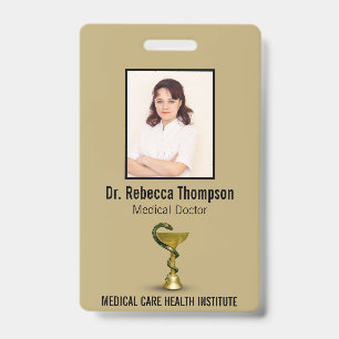 Beige Schlange Medical Bowl Hygieia Gold Photo ID Ausweis