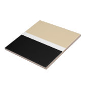 Beige Schwarz Abstrakter Streifen Fliese (Seite)