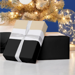 Beige Schwarz Abstrakter Streifen Geschenkpapier