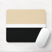 Beige Schwarz Abstrakter Streifen Mousepad (Mit Mouse)