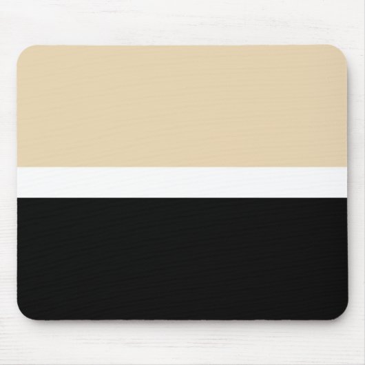 Beige Schwarz Abstrakter Streifen Mousepad (Vorne)