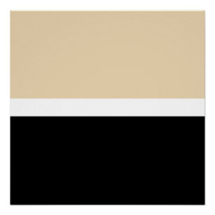 Beige Schwarz Abstrakter Streifen Poster