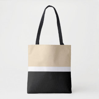 Beige Schwarz Abstrakter Streifen Tasche