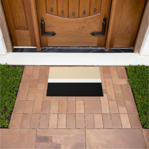 Beige schwarz gestreifte Chic Moderne vertikale Li Fußmatte