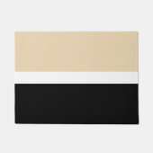 Beige schwarz gestreifte Chic Moderne vertikale Li Fußmatte (Vorderseite)