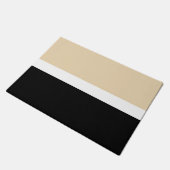 Beige schwarz gestreifte Chic Moderne vertikale Li Fußmatte (Schrägansicht)