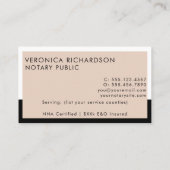 Beige & Schwarz Minimal Saubere Gegenwartsnotar Visitenkarte (Rückseite)