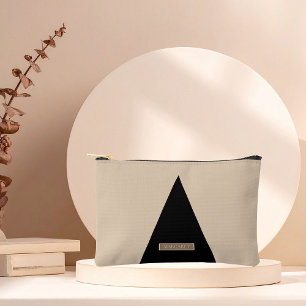 Beige Schwarz Modern Minimal  Zubehörtasche