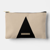 Beige Schwarz Modern Minimal Zubehörtasche (Vorderseite)