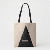 Beige Schwarz Moderne Minimal Tote Tasche (Vorderseite)