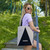 Beige Schwarz Moderne Minimal Tote Tasche