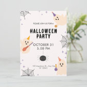 Beige Schwarz Orange spielerisch Illustrative Hall Einladung (Stehend Vorderseite)