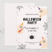 Beige Schwarz Orange spielerisch Illustrative Hall Einladung (Vorne/Hinten)