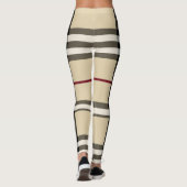 Beige/Schwarz/Rot/Weiß Karierte Leggings (Rückseite)