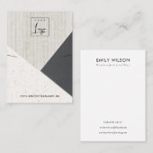 Beige Schwarz-weiße Keramik-Nekklace-Logo Visitenkarte (Vorne/Hinten)