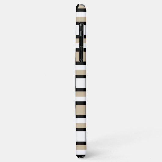 Beige Schwarz-weißes geometrisches Kunstmuster des Case-Mate iPhone Hülle (Hinten/Links)