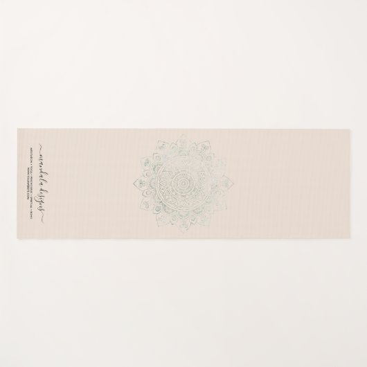 Beige schwarz zweiseitig Mandala Yogamatte (Vorderseite (Horizontal))