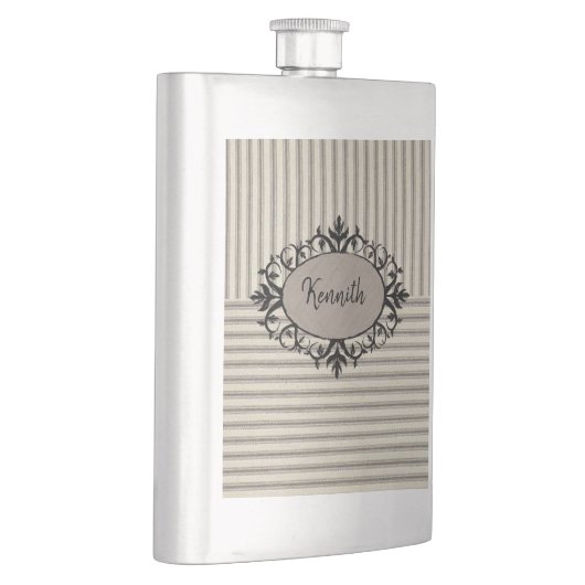 Beige Schwarze Flasche Flachmann (Rechts)