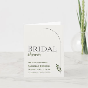 Beige-schwarze Floral-Braut- Shower-Karten im gefa Einladung