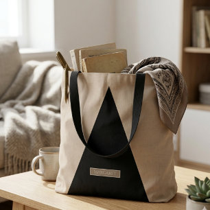 Beige schwarze moderne Minimal-Tasche Tasche