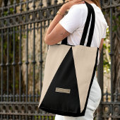 Beige schwarze moderne Minimal-Tasche Tasche
