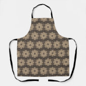 Beige-schwarzes ethnisches Mandala-Muster Schürze (Vorderseite)