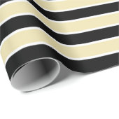 Beige, Schwarzweiss-Streifen Geschenkpapier (Rolleneckpunkt)