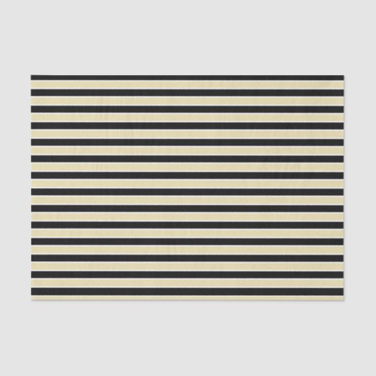 Beige, Schwarzweiss-Streifen Seidenpapier (Vorderseite)