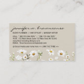 Beige Script Signature Daisy Visitenkarte (Rückseite)