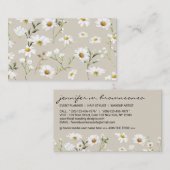 Beige Script Signature Daisy Visitenkarte (Vorne/Hinten)
