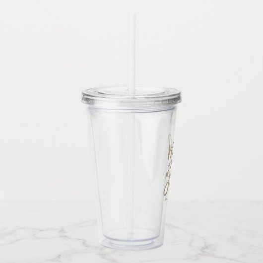 Beige Script-Trauzeugin Acryltrinkbecher (Rechts)