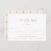 Beige Script Wedding RSVP Essenswahl (Vorne/Hinten)