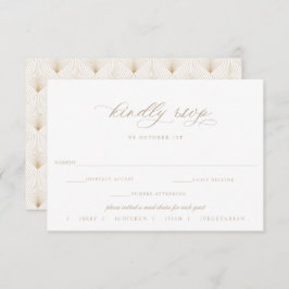 Beige Script Wedding RSVP Essenswahl