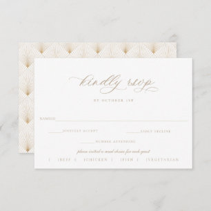 Beige Script Wedding RSVP Essenswahl
