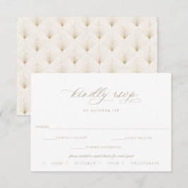 Beige Script Wedding RSVP Essenswahl Karte