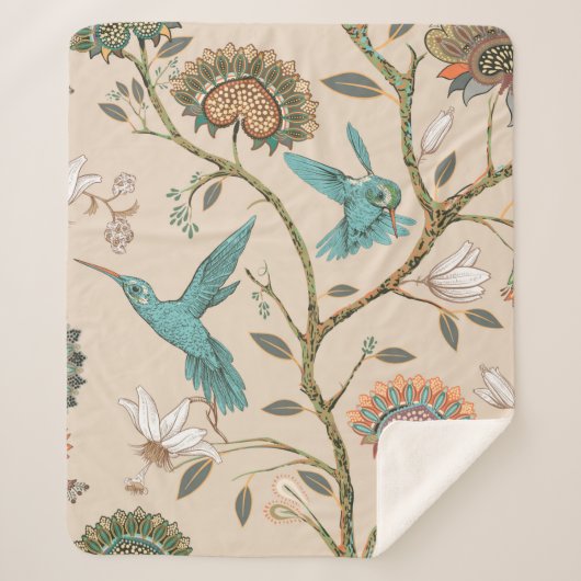 Beige seamless pattern with stylized flowers and b sherpadecke (Vorderseite)