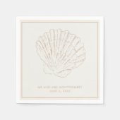 Beige Seashell Beach Wedding Napkins Serviette (Vorderseite)