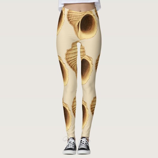 Beige Seashells Leggings (Vorderseite)