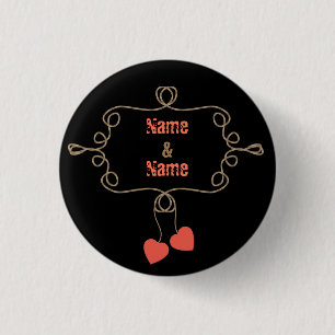 Beige Seile Rahmen nautische Seereise rote Rippe Button