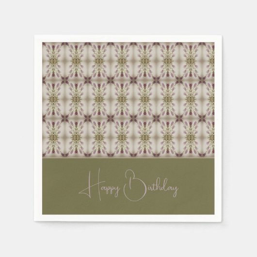 Beige Seite grün und Lila Serviette (Vorderseite)