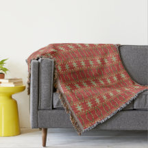 Beige Senfgrün Braun Rot Orange Stammeskunst