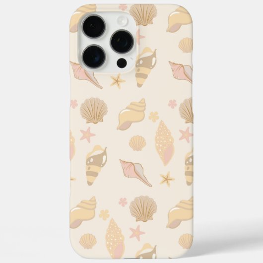 Beige Shells Pattern Case-Mate iPhone Hülle (Rückseite)