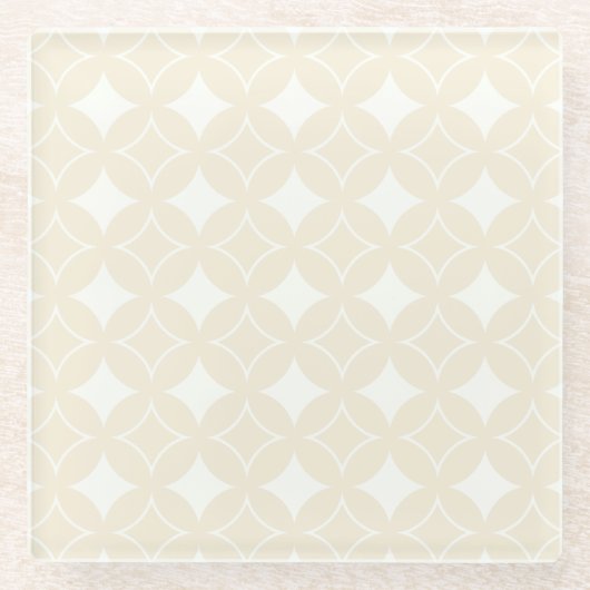 Beige Shippo-Muster Glasuntersetzer (Vorderseite)