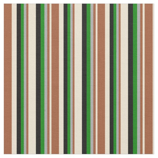 Beige, Siena, Dunkelgrau, Grün und Schwarz Stoff (Nahaufnahme)