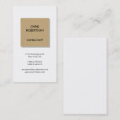 Beige Silver Gray Shadow White Business Card Visitenkarte (Vorne/Hinten)