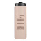 Beige Simple Bridesmaid Individuelle Name Minimali Thermosbecher (Vorderseite)